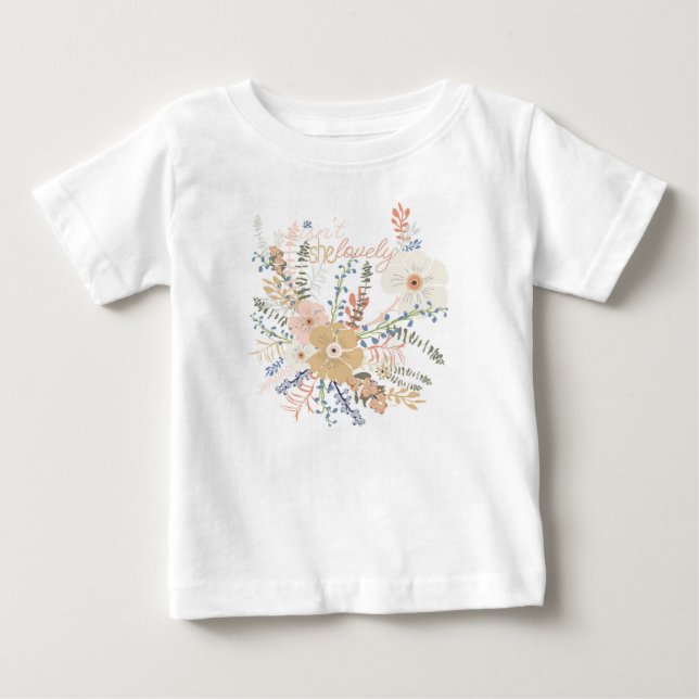 Elegant Flowers Girly Saying Baby T-Shirt (Front)