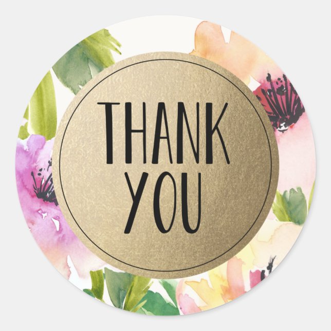 Elegant Flowers Gold | Favor Labels (Front)