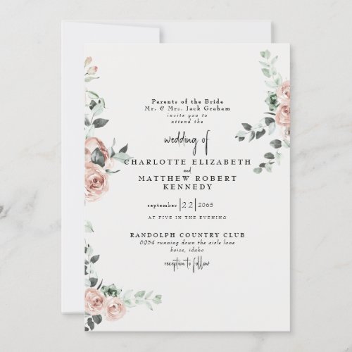 Elegant Flowers in Spring Cream Invitation