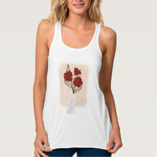 Elegant Flowers in Vase Tank Top