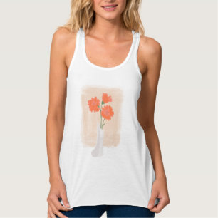 Elegant Flowers in Vase Tank Top
