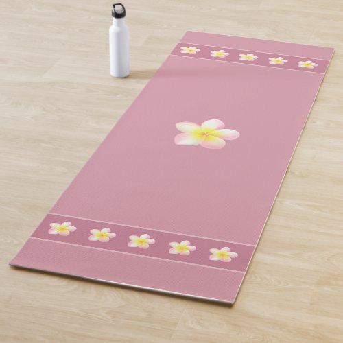 Elegant Flowers on Light Rose Gold Shades Yoga Mat