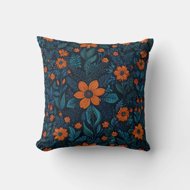 Elegant Flowers Pattern Cushion (Front)
