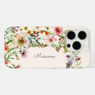 Elegant Flowers Personalized Name iPhone 16 Pro Case