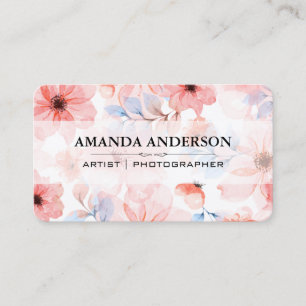 Elegant Flowers Photographer Artist Business Card