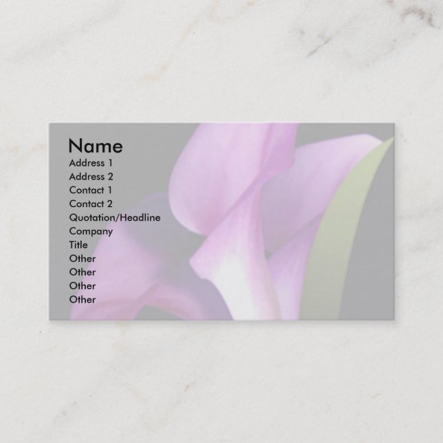 Elegant Flowers Profile Card (Front)