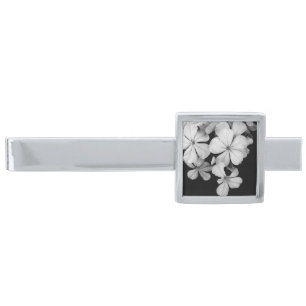  Elegant flowers Silver Finish Tie Bar