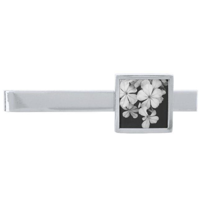  Elegant flowers Silver Finish Tie Bar (Front)