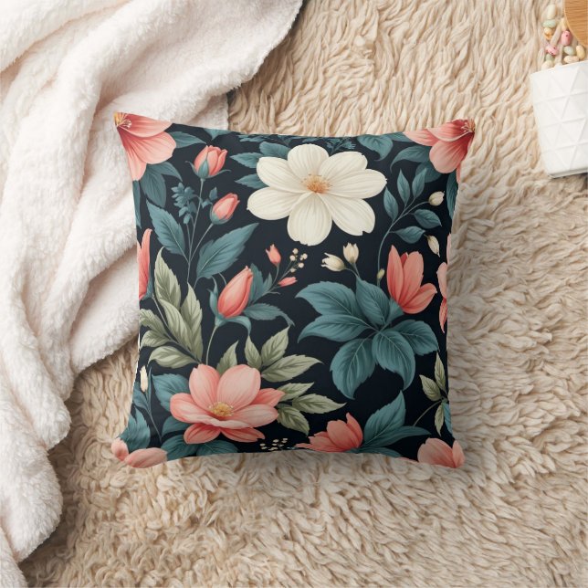 Elegant flowers, throw pillow (Blanket)