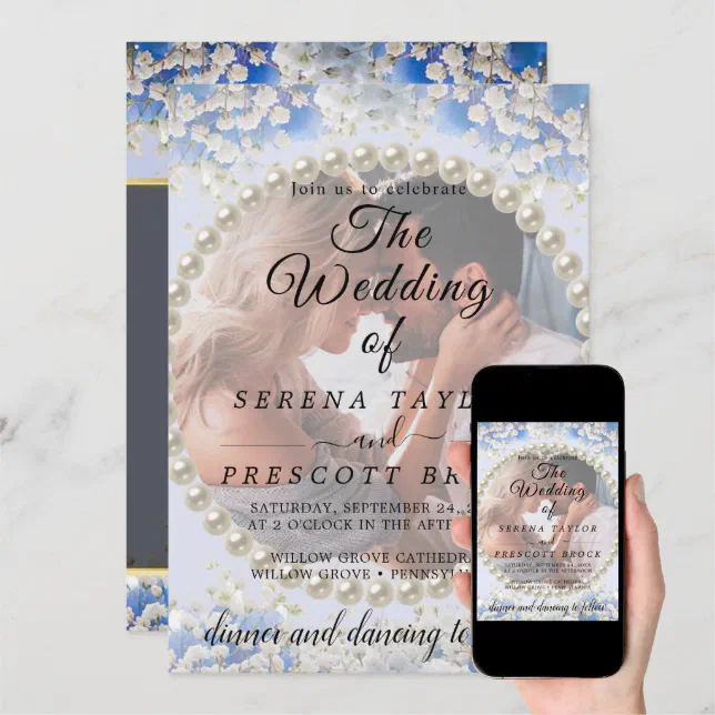 Elegant Flowers Vellum Overlay Wedding Invitation Zazzle