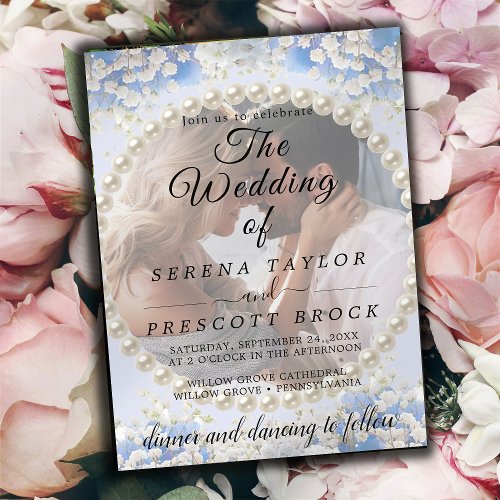 Elegant Flowers Vellum Overlay Wedding  Invitation