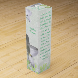Elegant Flowers Wedding Blessing Personalized Wine Box