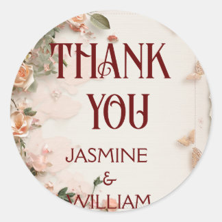 Elegant flowers Wedding Invitation Sticker Custom