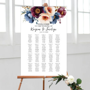 Elegant flowers wedding seating chart 20 tables