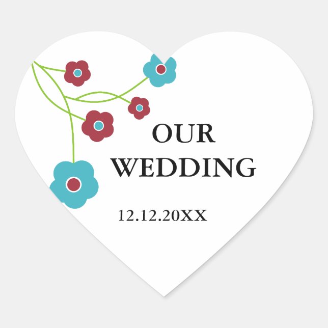 Elegant Flowers Wedding Stickers (Front)