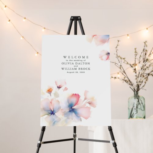 Elegant Flowers Wedding Welcome Sign