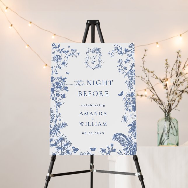 Elegant Flowers WELCOME Rehearsal Dinner Foam Board (In Situ (Stand))