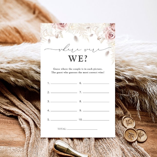 Elegant Flowers Where Were We Bridal Shower Game (Creator Uploaded)