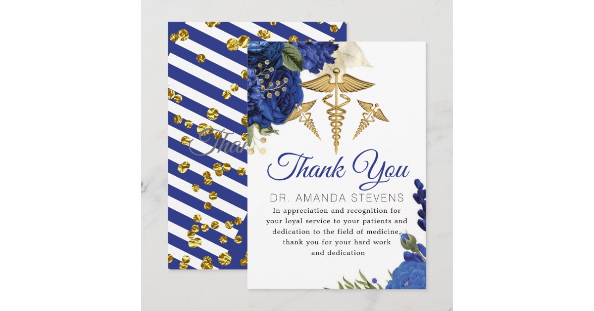 Elegant Flowery Doctor Thank You Card | Zazzle