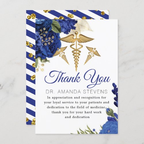 Elegant Flowery Doctor Thank You Card