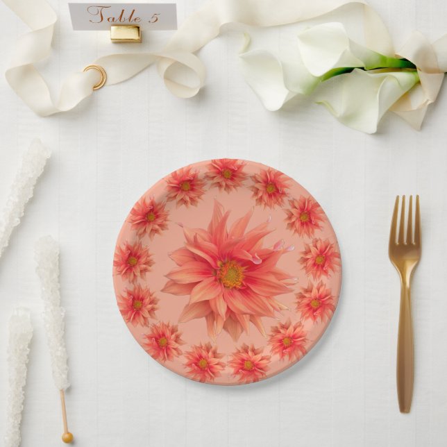 Elegant Flowery,  Paper Plates (Wedding)