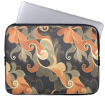 Elegant Flowing Florals in Warm Gold &amp; Peach Laptop Sleeve