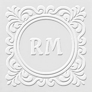 Elegant Flowing Monogram Initials Embosser