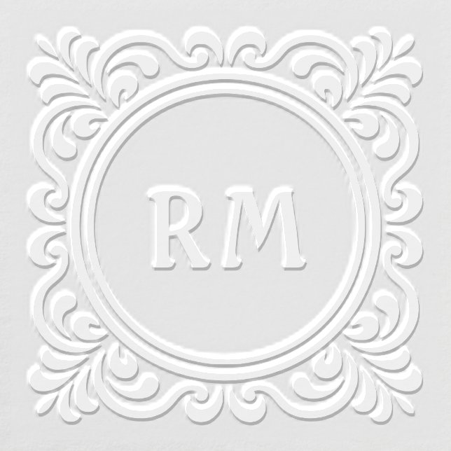 Elegant Flowing Monogram Initials Embosser (Design)