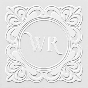 Elegant Flowing Monogram Initials Embosser