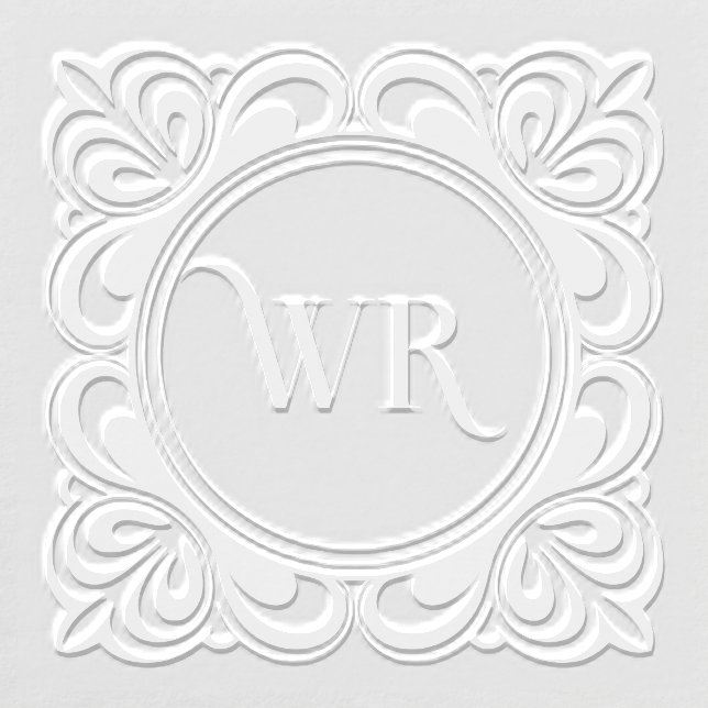 Elegant Flowing Monogram Initials Embosser (Design)