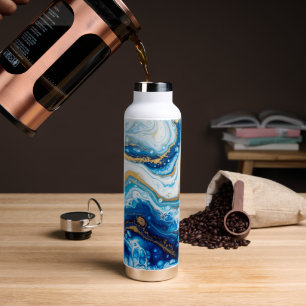 Elegant Fluid Art Decorative Coffee Mugs Abstract Water Bottle