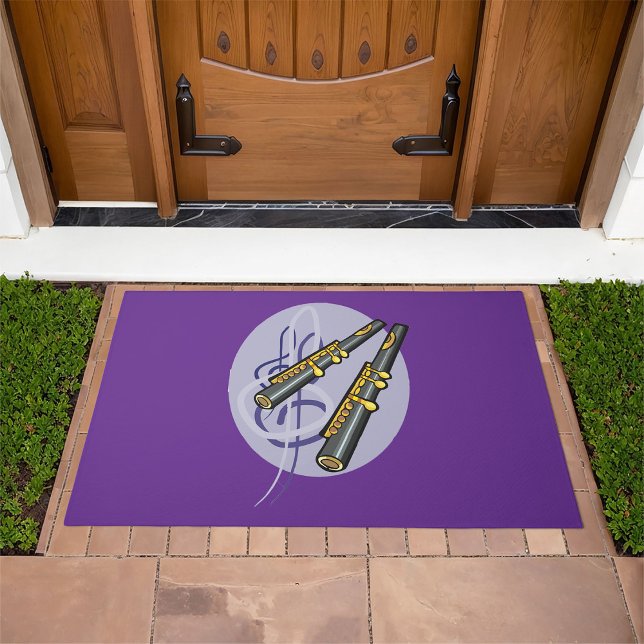 Elegant Flute Duet Music Musical Instrument   Doormat (Creator Uploaded)