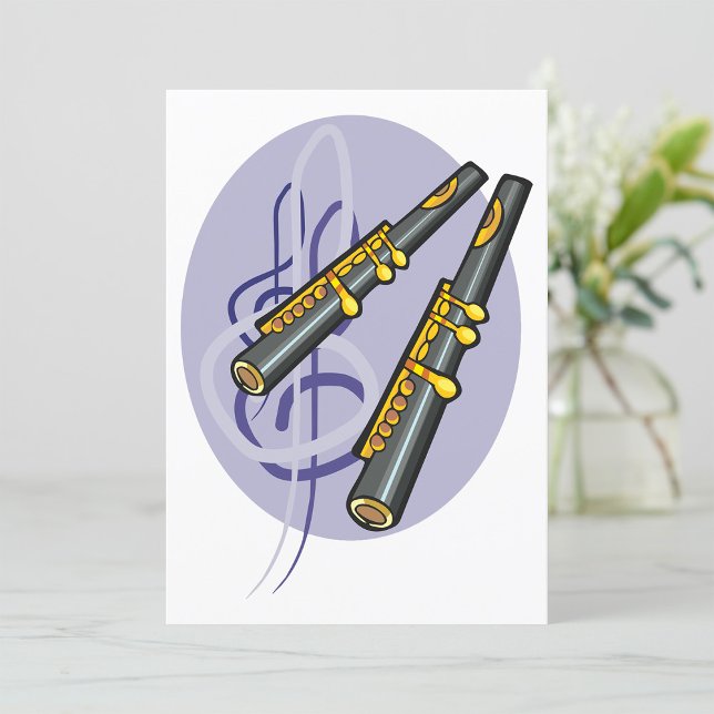 Elegant Flute Duet Music Musical Instrument   Invitation (Creator Uploaded)