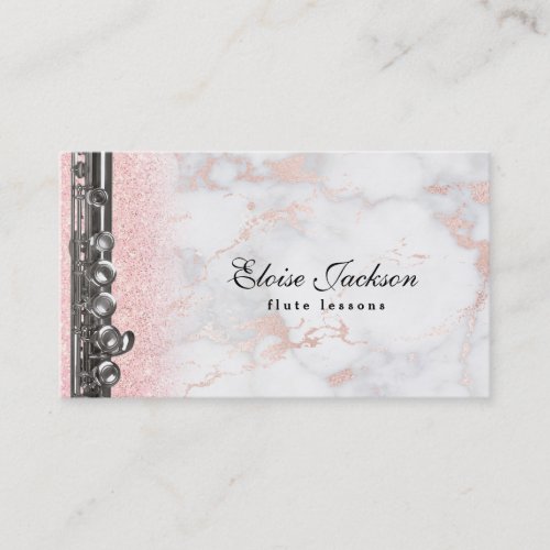 elegant flute lessons design business card