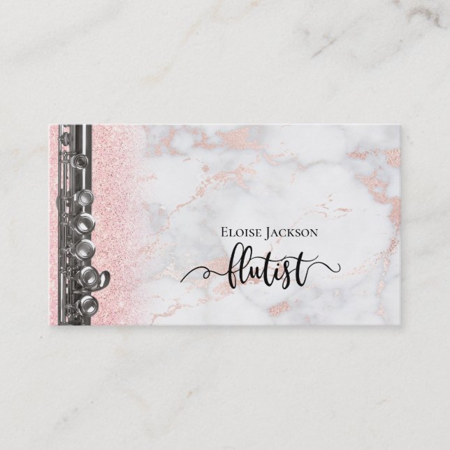 elegant flutist design business card (Front)