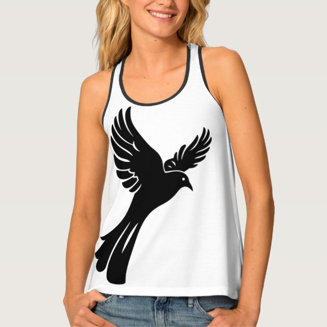 Elegant Flying Bird Silhouette  Tank Top (Front)