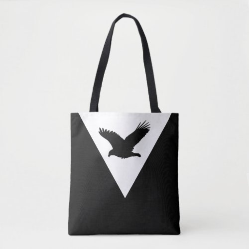 Elegant Flying Eagle on Black and White Tote Bag
