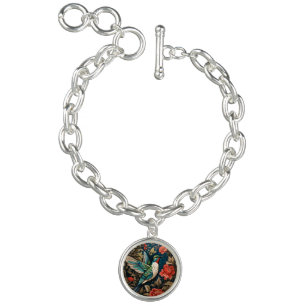 Elegant Flying Hummingbird William Morris Inspired Bracelet