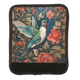 Elegant Flying Hummingbird William Morris Inspired Luggage Handle Wrap