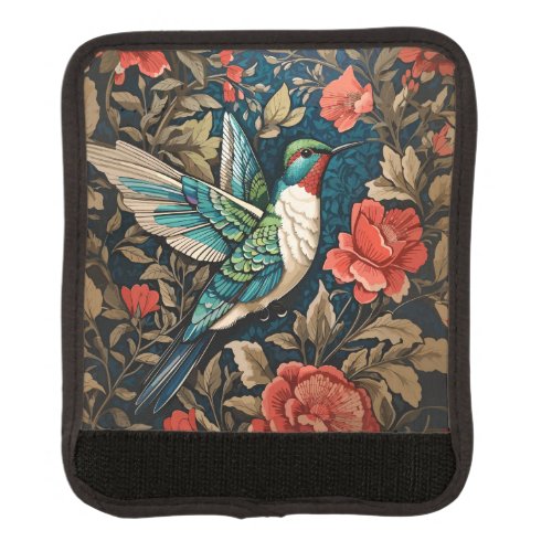 Elegant Flying Hummingbird William Morris Inspired Luggage Handle Wrap