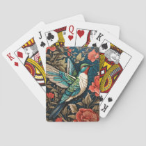 Elegant Flying Hummingbird William Morris Inspired Poker Cards