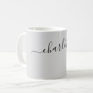 Elegant Fog Color Modern Name Personalized Coffee Mug