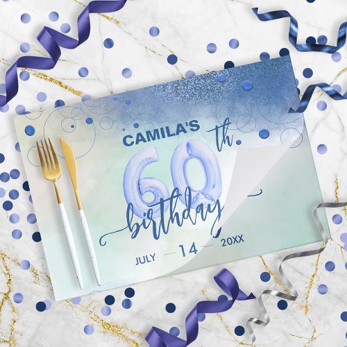 Elegant Foil Balloons 60th Birthday Paper Placemat