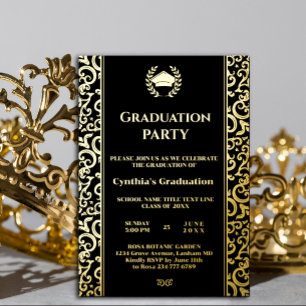 Elegant Foil Frame Graduation Invitation