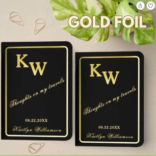 Elegant Foil Name Monogram Travel or Daily Journal