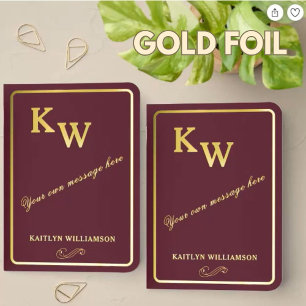 Elegant Foil Name Monogram Travel or Daily Journal