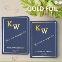 Elegant Foil Name Monogram Travel or Daily Journal