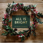 elegant foil non photo modern foil holiday card<br><div class="desc">green and foil non photo collage modern fun family christmas card design.</div>
