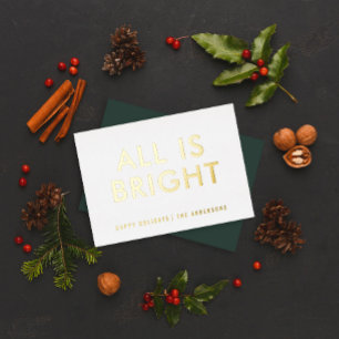 elegant foil non photo modern foil holiday card