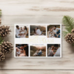 Elegant Foil-Pressed Christmas Card with Six-Photo<br><div class="desc">This six-photo Christmas card is designed to beautifully showcase your favorite memories of the year while exuding a festive and luxurious touch. The layout features six photos,  arranged in a grid or collage style,  providing ample space for various snapshots—family moments,  holiday traditions,  or joyful milestones</div>